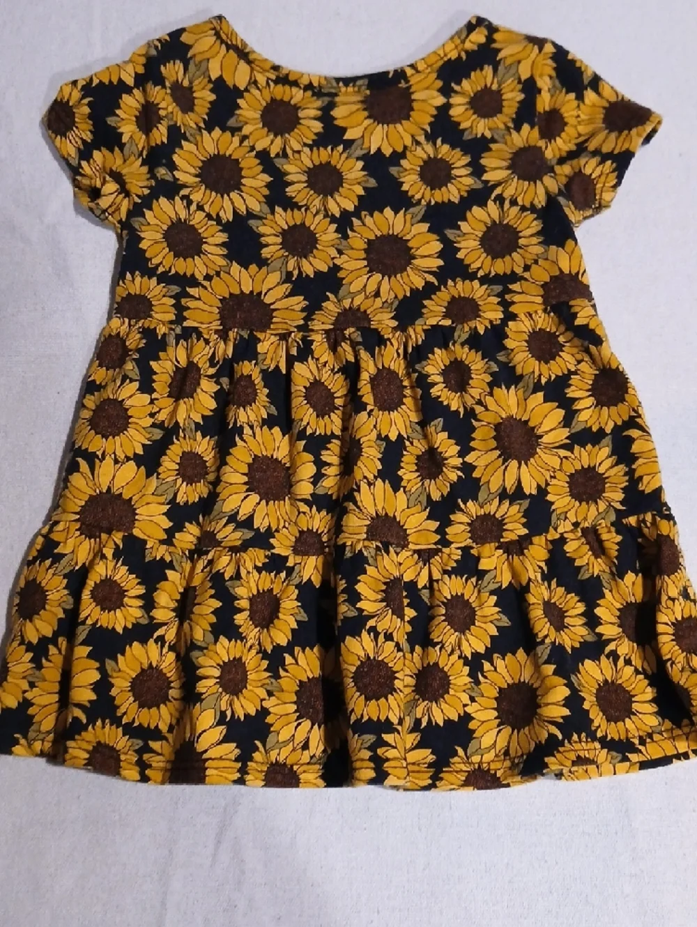 The Children's Place Black Dress with Yellow Sunflower Print - Picture 3 of 3